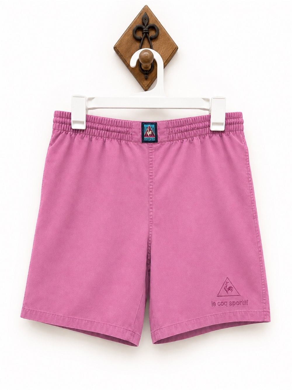 Retro Le Coq Sportif Mauve/Pink Elastic Waist Shorts